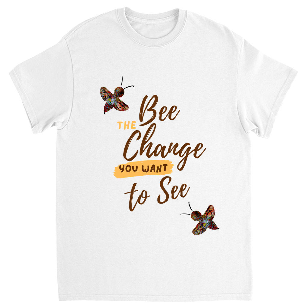 Bee the Change Unisex Adult T-Shirts White Shirts & Tops