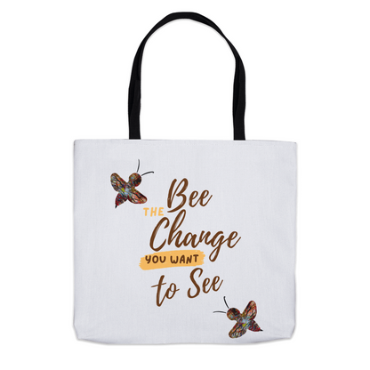 Bee the Change Tote Bag 13x13 inch Shopping Totes bee tote bag gift for bee lover gifts original art tote bag totes zero waste bag