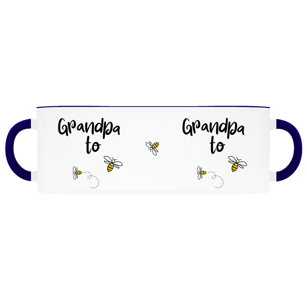 Grandpa to Bee Accent Mug 11 oz White With Dark Blue Accents Coffee & Tea Cups gifts