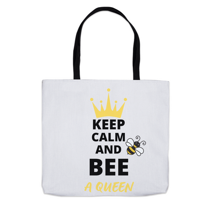 Keep Calm and Bee a Queen Tote Bag 13x13 inch Shopping Totes bee tote bag gift for bee lover gifts original art tote bag totes zero waste bag