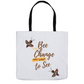 Bee the Change Tote Bag 18x18 inch Shopping Totes bee tote bag gift for bee lover gifts original art tote bag totes zero waste bag