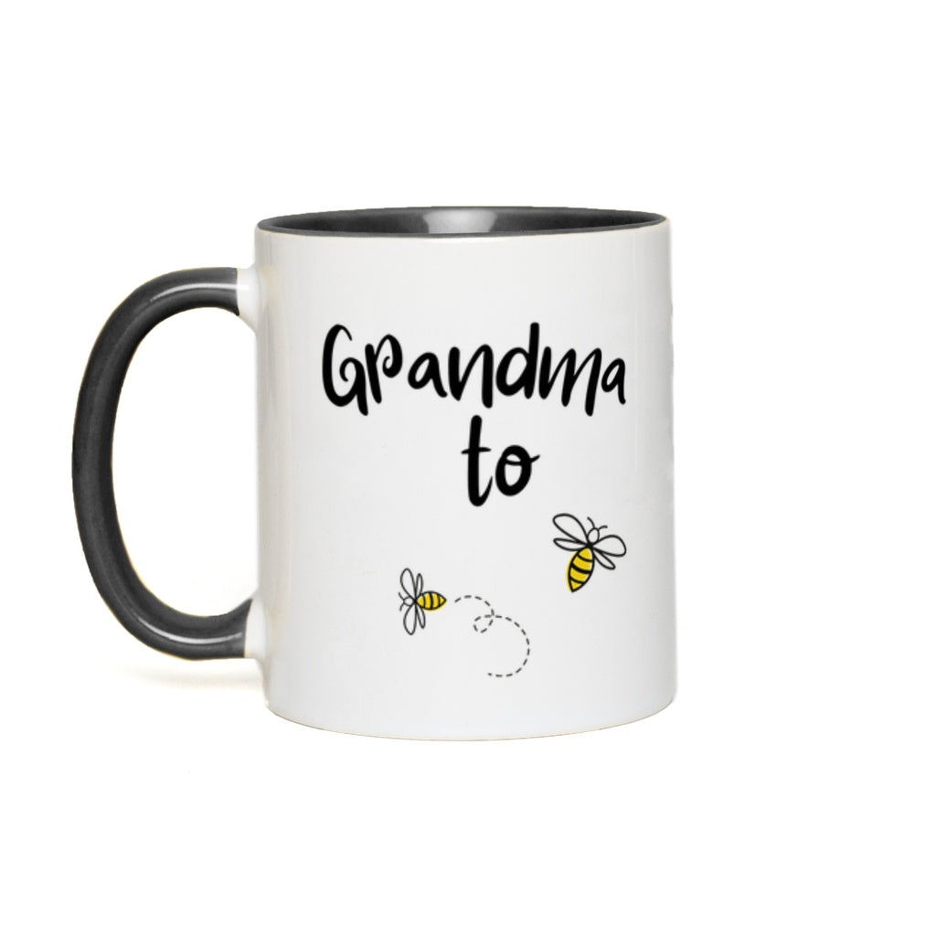 Grandma to Bee Accent Mug 11 oz White with Black Accents Coffee & Tea Cups gifts