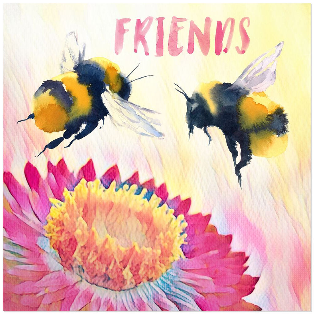 Cheerful Friends - Acrylic Print 12x12 inch Posters, Prints, & Visual Artwork Acrylic Prints Original Art