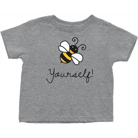 Bee Yourself Toddler T-Shirt Heather Grey Baby & Toddler Tops apparel