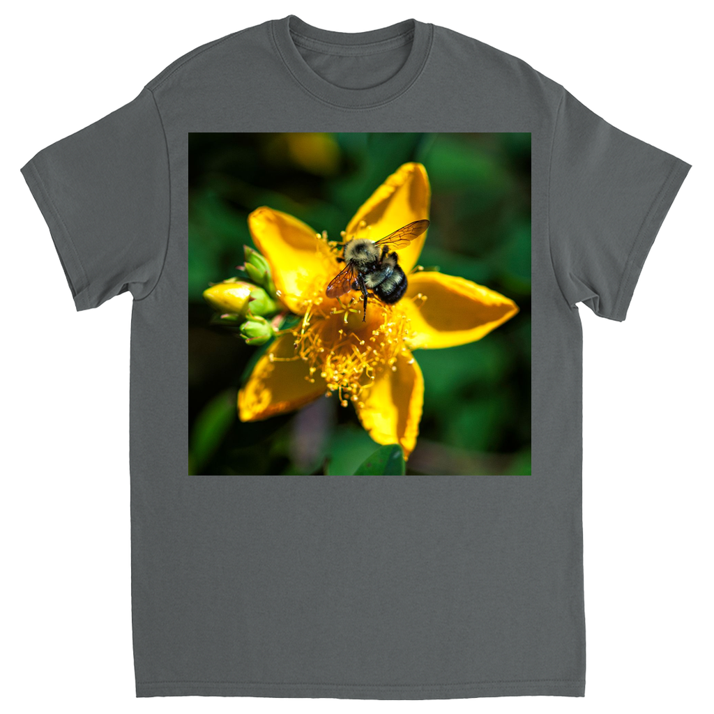 Sun Kissed Bee Unisex Adult T-Shirt Charcoal Shirts & Tops apparel