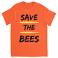 Save the Bees Outlined Unisex Adult T-Shirt Orange Shirts & Tops