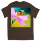 Bee on Delicate Purple Flower Unisex Adult T-Shirt Dark Chocolate Shirts & Tops apparel