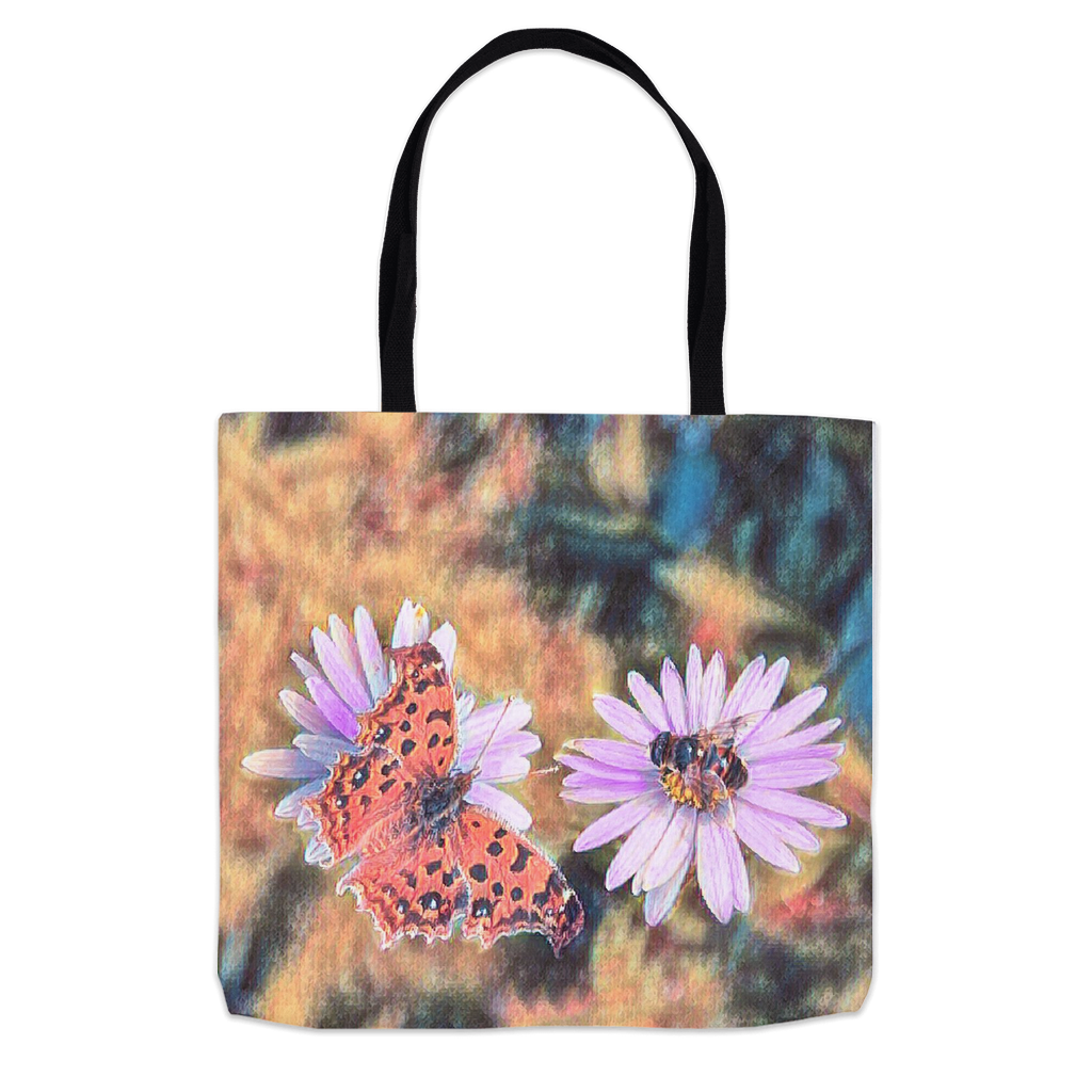 Vintage Butterfly & Bee on Purple Flower Tote Bag Shopping Totes bee tote bag gift for bee lover gifts original art tote bag totes zero waste bag