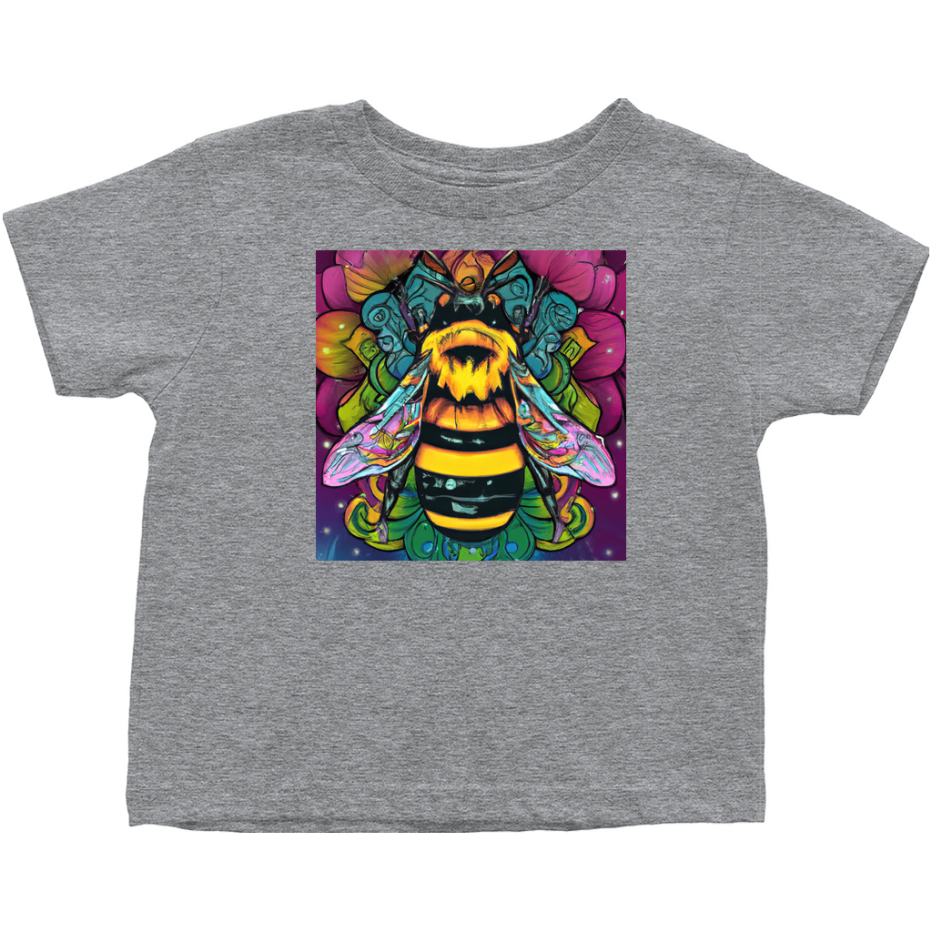 Psychic Bee Toddler T-Shirt Heather Grey Baby & Toddler Tops apparel Psychic Bee