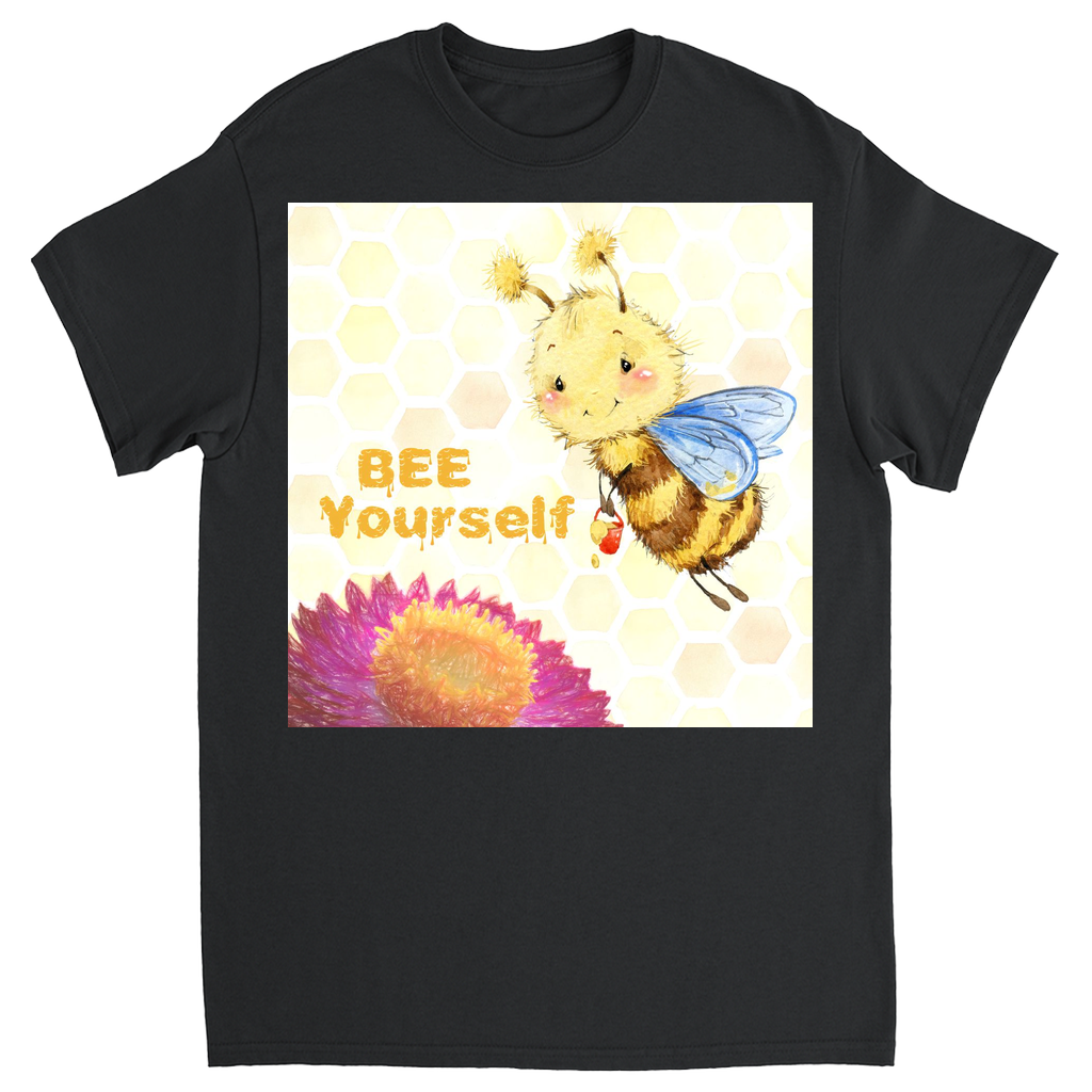Pastel Bee Yourself Unisex Adult T-Shirt Black Shirts & Tops apparel