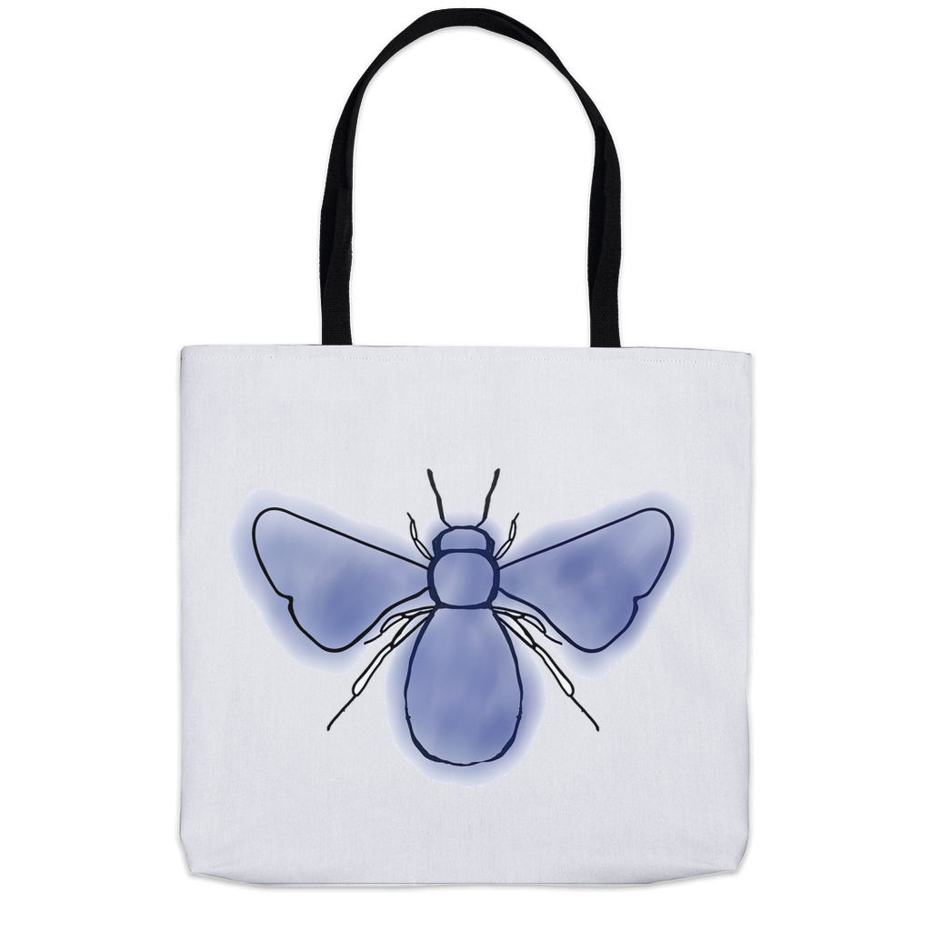 Blue Bee Tote Bag 18x18 inch Shopping Totes bee tote bag gift for bee lover original art tote bag zero waste bag