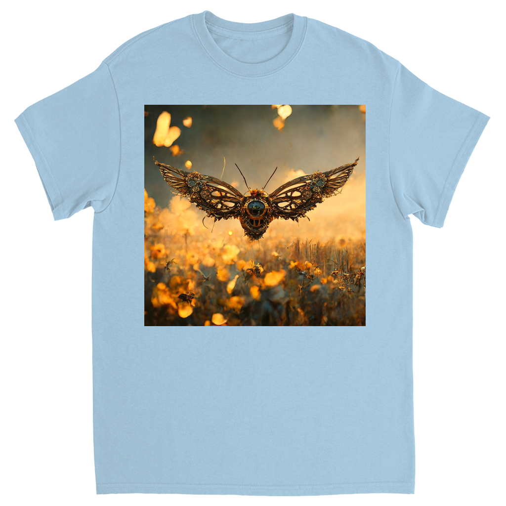 Metal Flying Steampunk Bee Unisex Adult T-Shirt Light Blue Shirts & Tops apparel Metal Flying Steampunk Bee