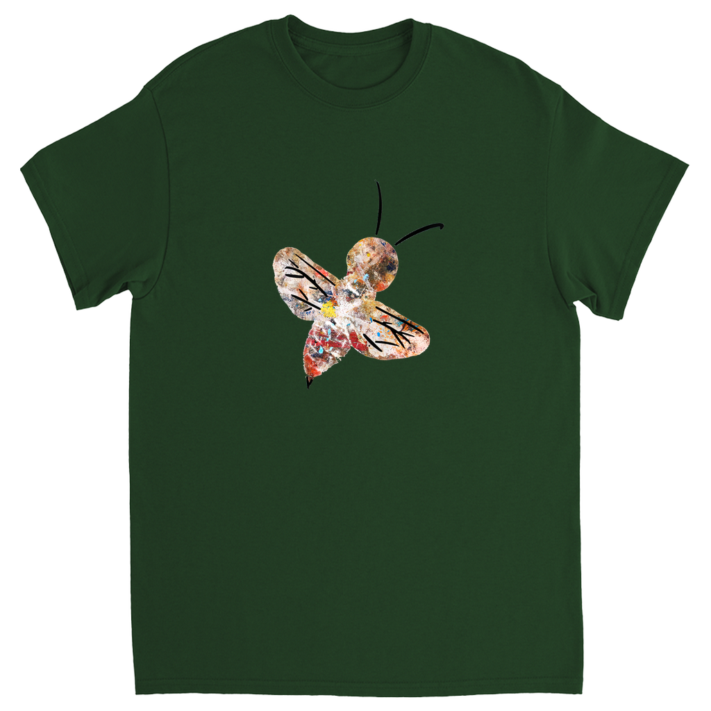 Abstract Crayon Bee Unisex Adult T-Shirt Forest Green Shirts & Tops apparel