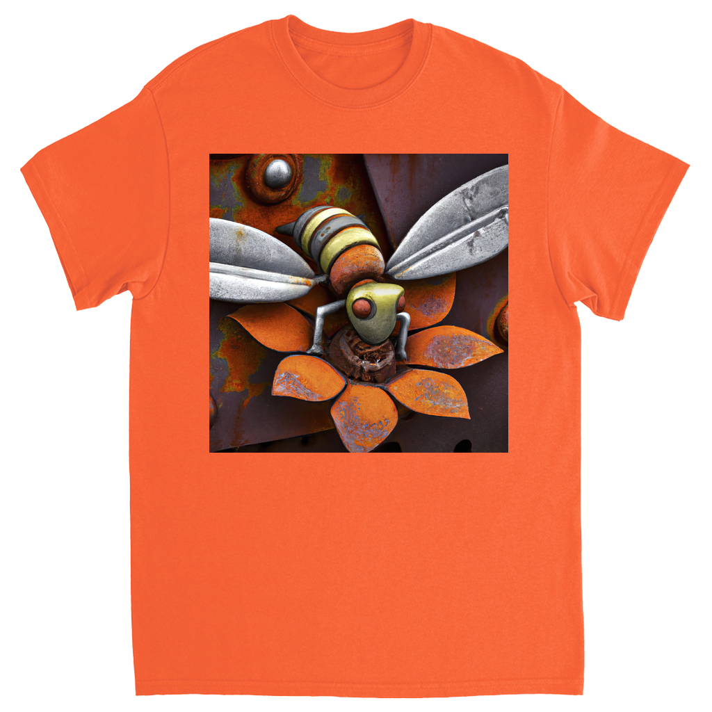 Rusted Bee 14 Unisex Adult T-Shirt Orange Shirts & Tops apparel Rusted Metal Bee 14