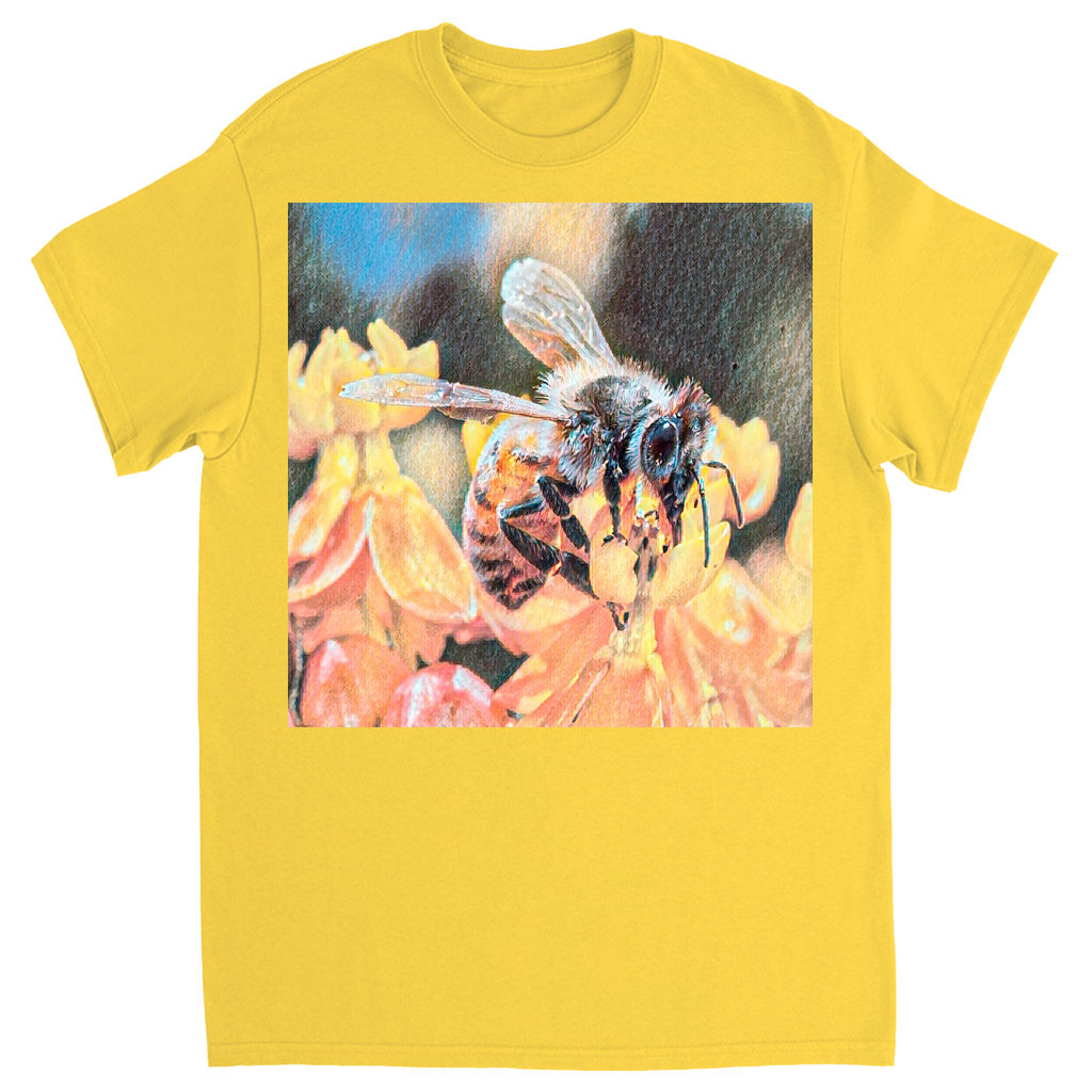 Watercolor Bee Sipping Unisex Adult T-Shirt Daisy Shirts & Tops apparel
