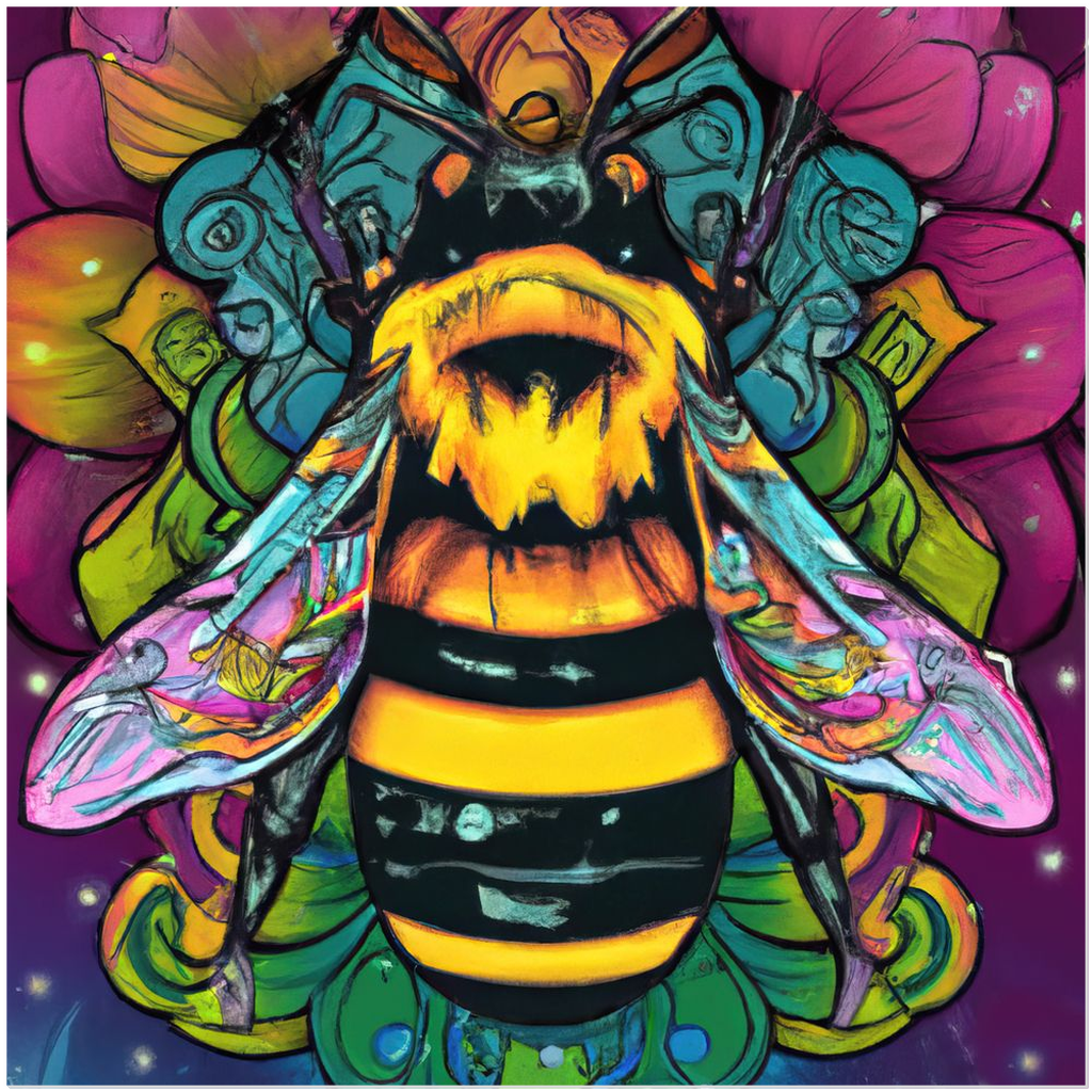 Psychic Bee - Acrylic Print 20x20 inch Posters, Prints, & Visual Artwork Acrylic Prints Psychic Bee