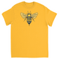 Deep Yellow Doodle Bee Unisex Adult T-Shirt Gold Shirts & Tops apparel