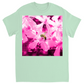 Bee with Glowing Pink Flowers Unisex Adult T-Shirt Mint Shirts & Tops apparel