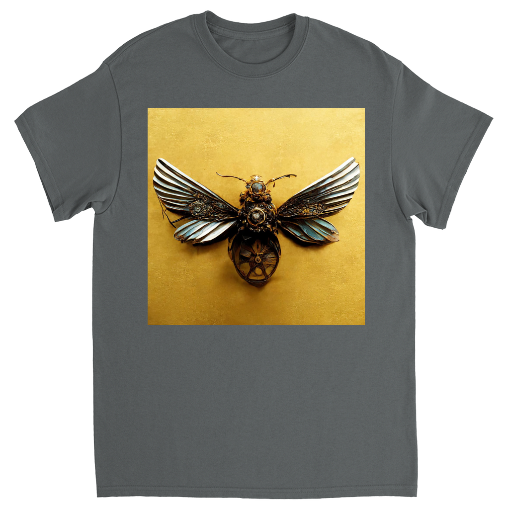 Vintage Metal Bee Unisex Adult T-Shirt Charcoal Shirts & Tops apparel Steampunk Jewelry Bee