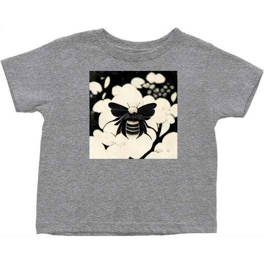 Vintage Japanese Woodcut Bee Toddler T-Shirt Heather Grey Baby & Toddler Tops apparel Vintage Japanese Woodcut Bee