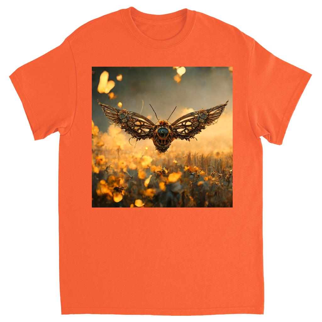 Metal Flying Steampunk Bee Unisex Adult T-Shirt Orange Shirts & Tops apparel Metal Flying Steampunk Bee