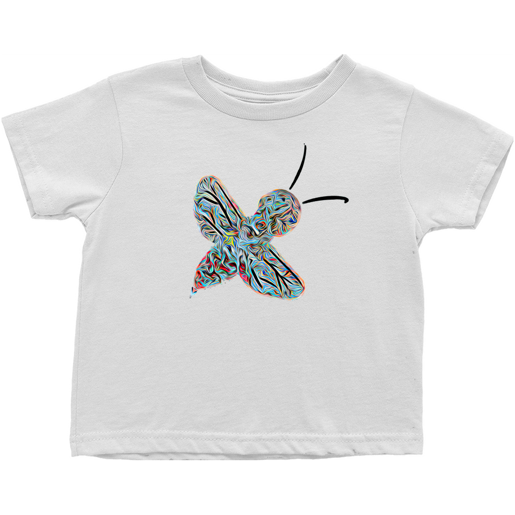 Abstract Twirly Blue Bee Toddler T-Shirt White Baby & Toddler Tops apparel
