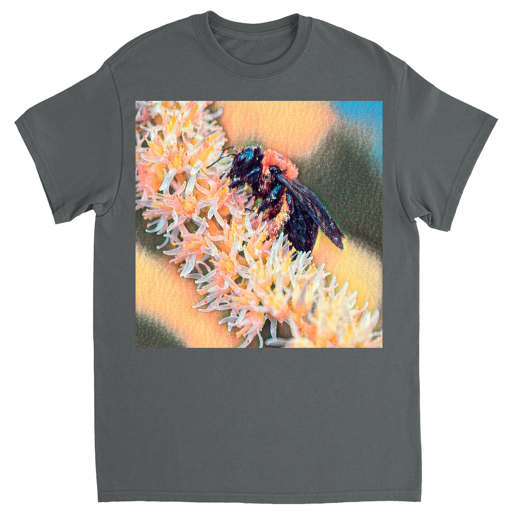 Muted Bee Unisex Adult T-Shirt Charcoal Shirts & Tops