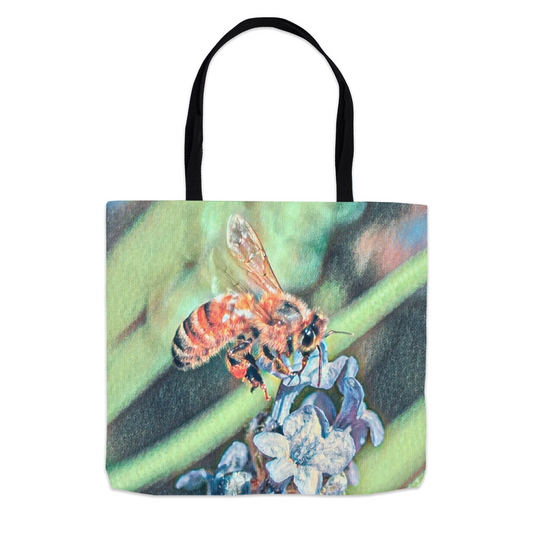 Delicate Job Painted Bee Tote Bag Shopping Totes bee tote bag gift for bee lover gifts original art tote bag totes zero waste bag