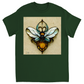 Blue Art Nouveau Bee T-Shirt Forest Green Shirts & Tops apparel Blue Art Nouveau Bee