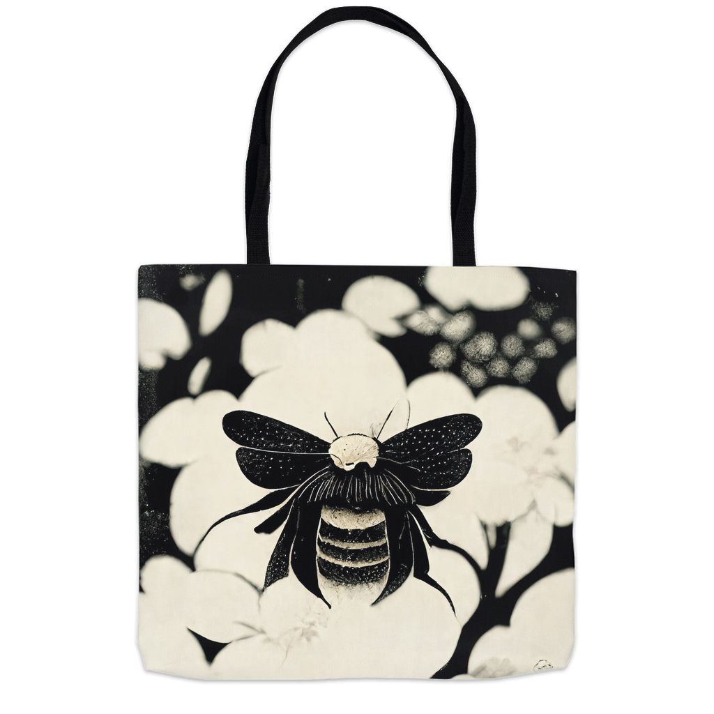 Vintage Japanese Woodcut Bee Tote Bag Shopping Totes bee tote bag gift for bee lover gifts original art tote bag totes Vintage Japanese Woodcut Bee zero waste bag