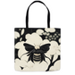 Vintage Japanese Woodcut Bee Tote Bag 18x18 inch Shopping Totes bee tote bag gift for bee lover gifts original art tote bag totes Vintage Japanese Woodcut Bee zero waste bag
