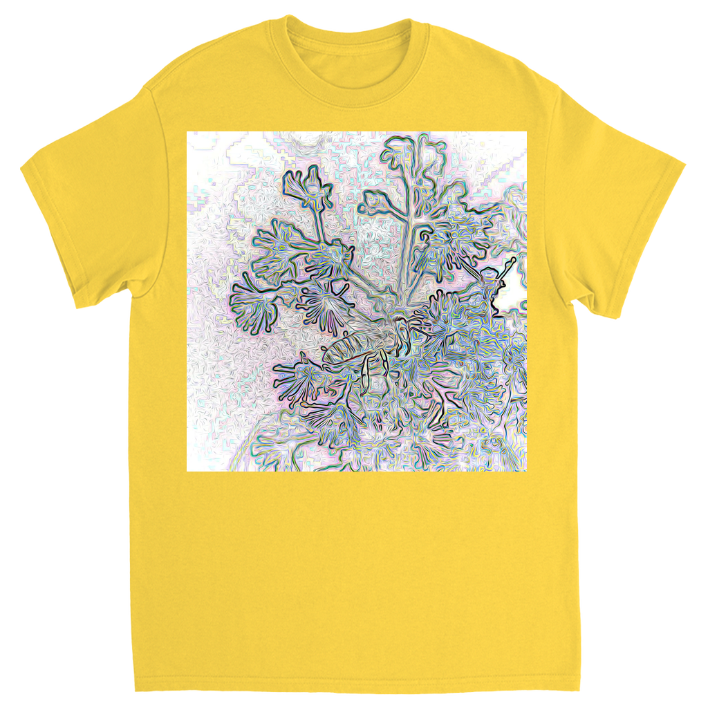 Fairy Tale Bee in Purple Unisex Adult T-Shirt Daisy Shirts & Tops apparel