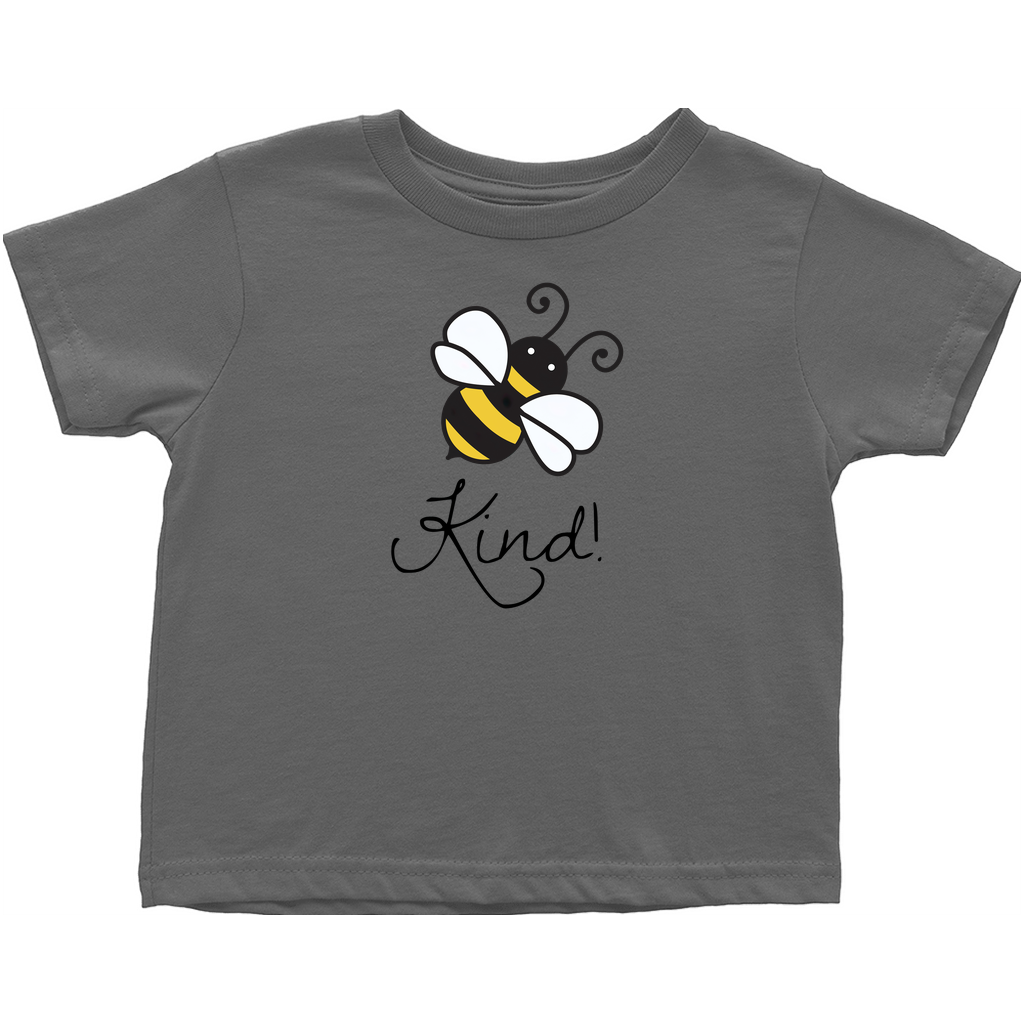 Bee Kind Toddler T-Shirt Charcoal Baby & Toddler Tops apparel