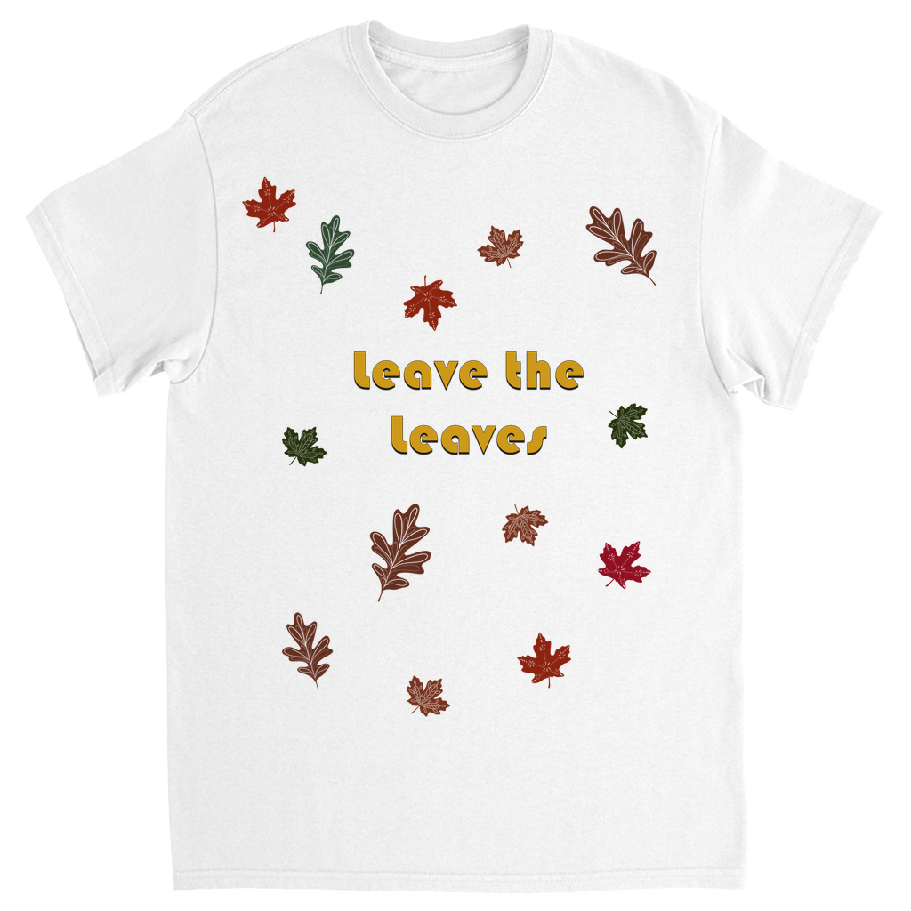 Leave the Leaves Autumn Leaves Unisex Adult T-Shirt White Shirts & Tops apparel