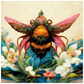Fantasy Bee Hovering on Flower Poster 20x20 inch 500044 - Home & Garden > Decor > Artwork > Posters, Prints, & Visual Artwork Fantasy Bee Hovering on Flower Poster Prints
