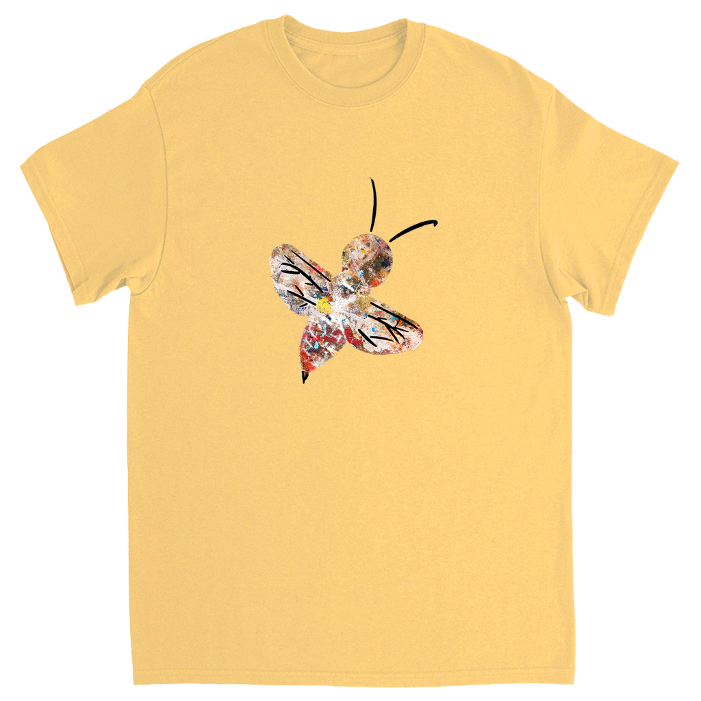 Abstract Crayon Bee Unisex Adult T-Shirt Yellow Haze Shirts & Tops apparel