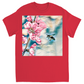 Pencil and Wash Bee with Flower Unisex Adult T-Shirt Red Shirts & Tops apparel