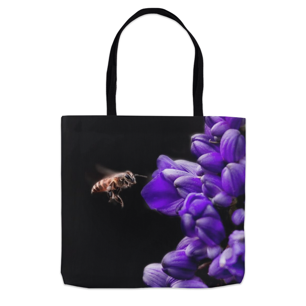 Buzzing Bee with Purple Flower Tote Bag Shopping Totes bee tote bag Buzzing Bee with Purple Flower gift for bee lover gifts original art tote bag totes zero waste bag