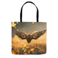 Metal Flying Steampunk Bee Tote Bag 16x16 inch Shopping Totes bee tote bag gift for bee lover gifts Metal Flying Steampunk Bee original art tote bag totes zero waste bag