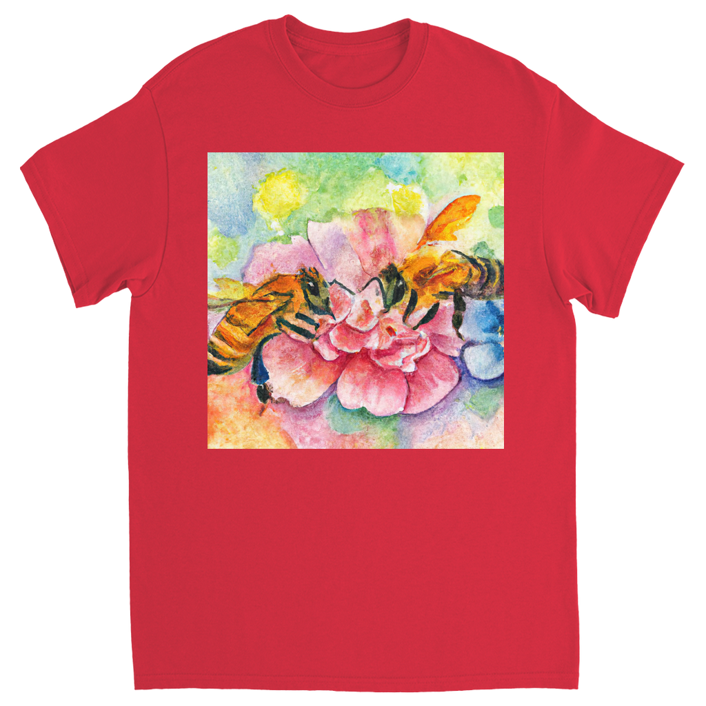 Bees Talking it Over Unisex Adult T-Shirt Red Shirts & Tops apparel Bees Talking it Over