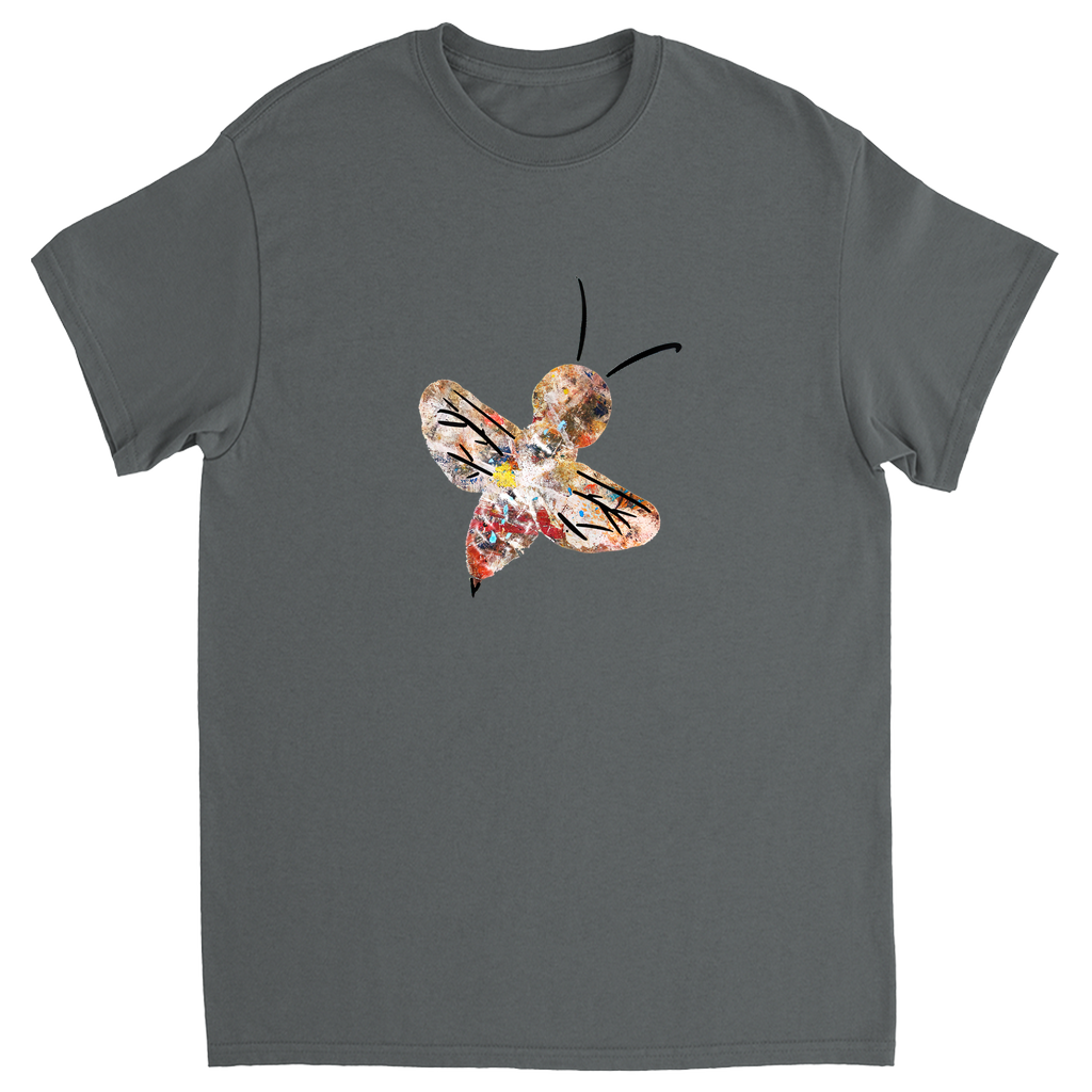 Abstract Crayon Bee Unisex Adult T-Shirt Charcoal Shirts & Tops apparel