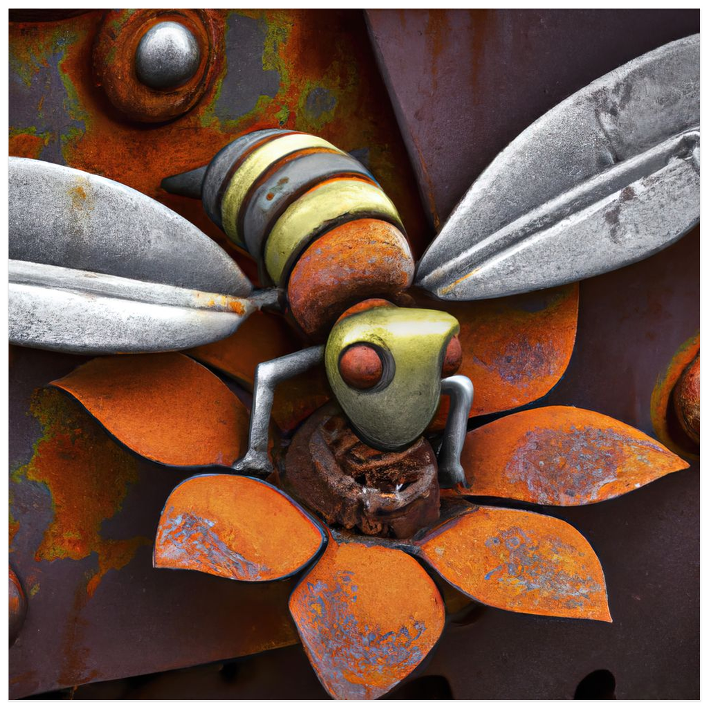 Rusted Bee 14 Poster 20x20 inch 500044 - Home & Garden > Decor > Artwork > Posters, Prints, & Visual Artwork Poster Prints Rusted Metal Bee 14