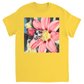 Painted Red Flower Bee Unisex Adult T-Shirt Daisy Shirts & Tops apparel