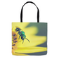 Green Bee Yellow Flower Tote Bag Shopping Totes bee tote bag gift for bee lover Green Bee Yellow Flower original art tote bag totes zero waste bag