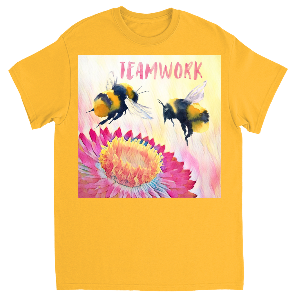Cheerful Teamwork Unisex Adult T-Shirt Gold Shirts & Tops apparel