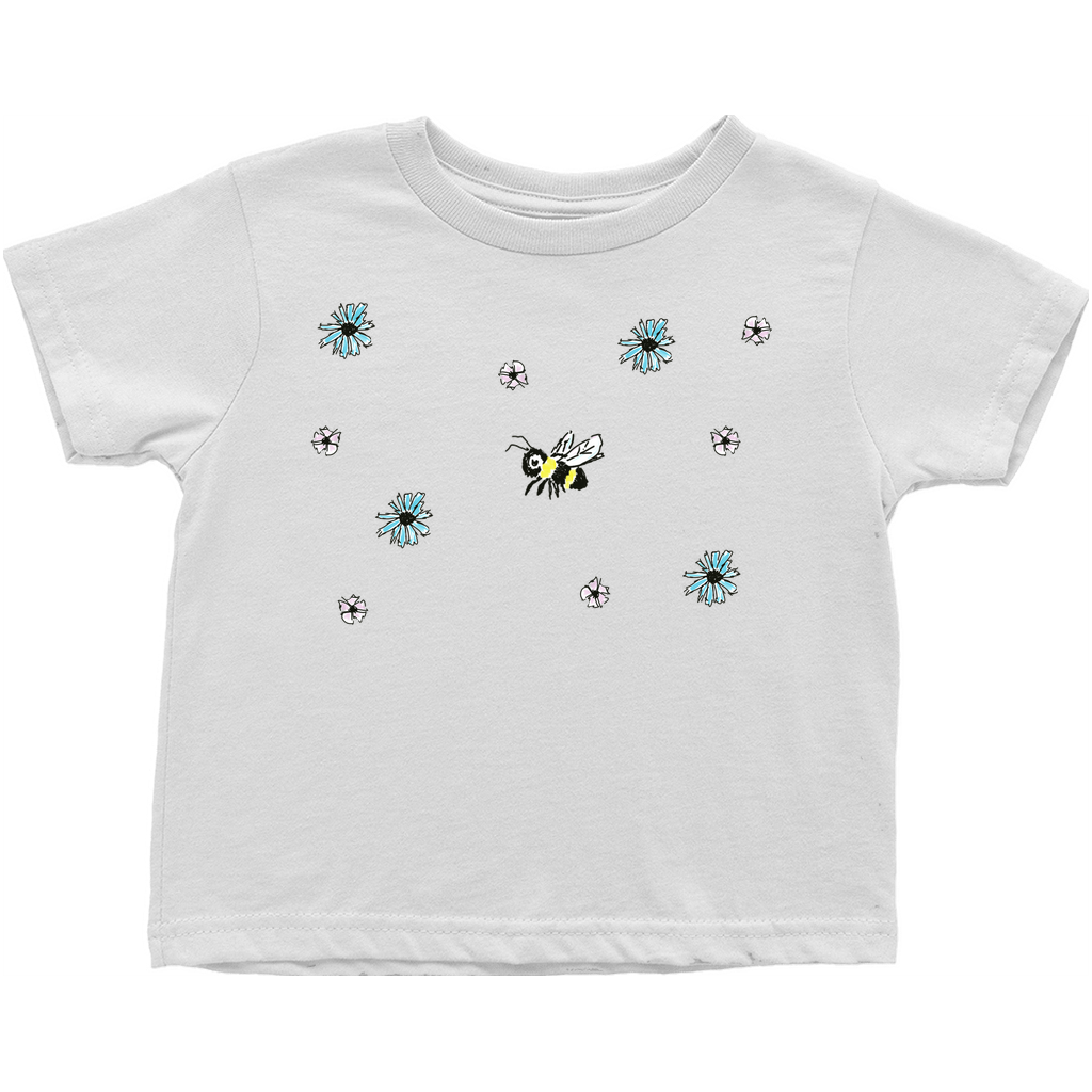 Scratch Drawn Bee Toddler T-Shirt White Baby & Toddler Tops apparel Scratch Drawn Bee