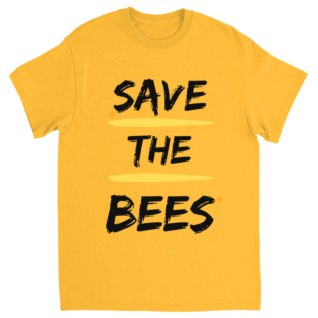 Save the Bees Outlined Unisex Adult T-Shirt Gold Shirts & Tops
