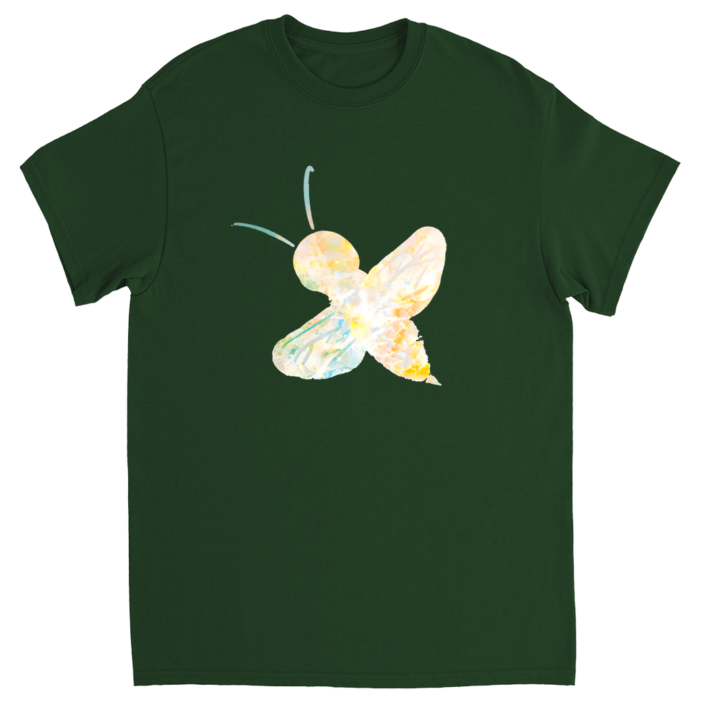Abstract Sherbet Bee Unisex Adult T-Shirt Forest Green Shirts & Tops apparel