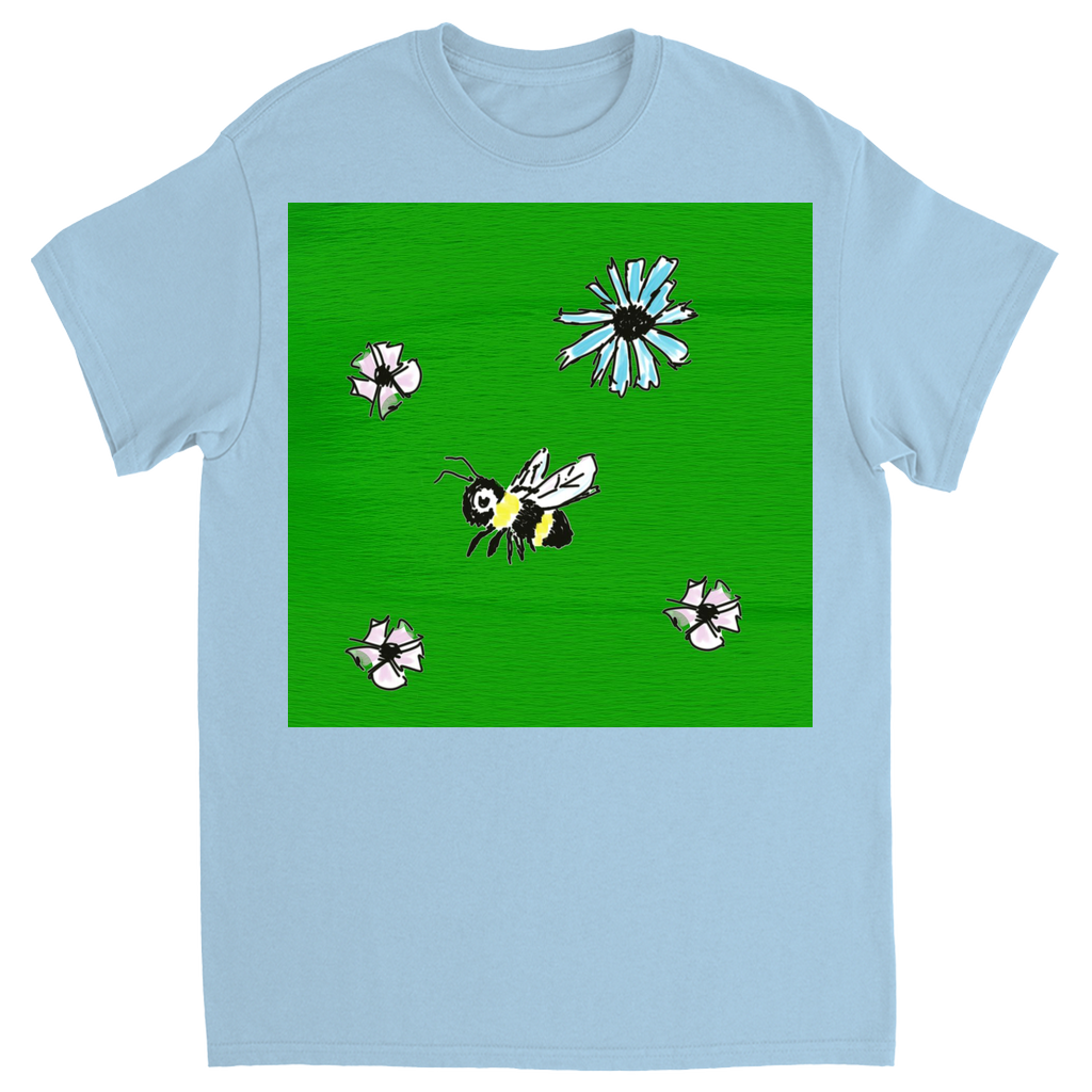 Scratch Drawn Bee 2 T-Shirt Light Blue Shirts & Tops apparel Scratch Drawn Bee