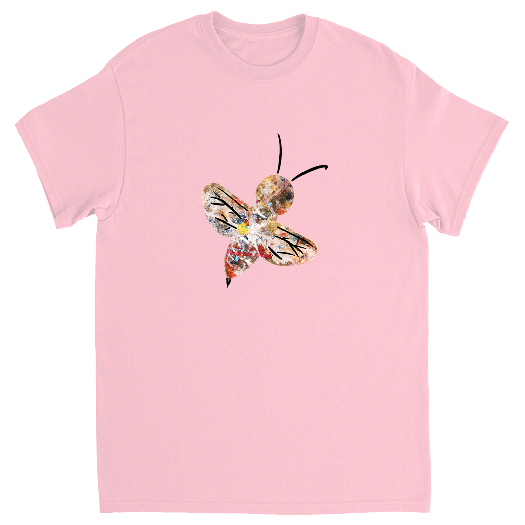Abstract Crayon Bee Unisex Adult T-Shirt Light Pink Shirts & Tops apparel
